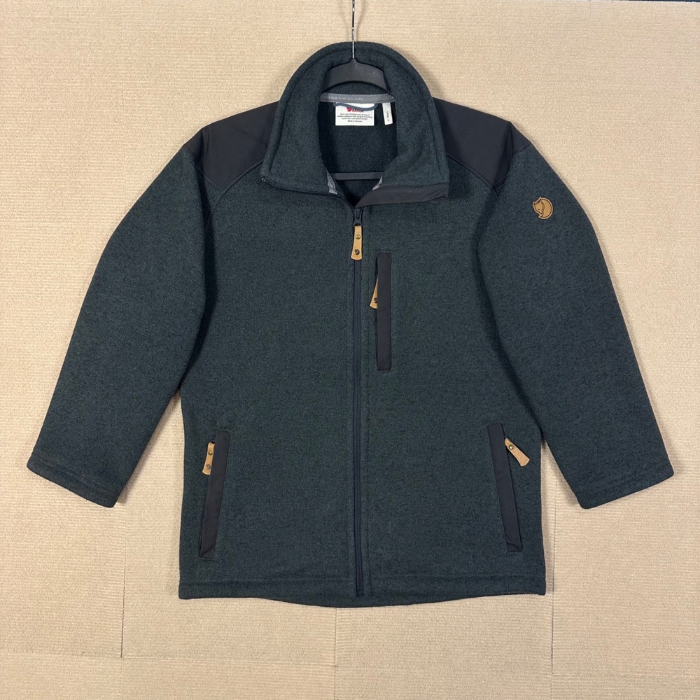 Fjallraven Buck Fleece Jacket Men S Grey Full Zip G-1000 Shoulder Reinforcement